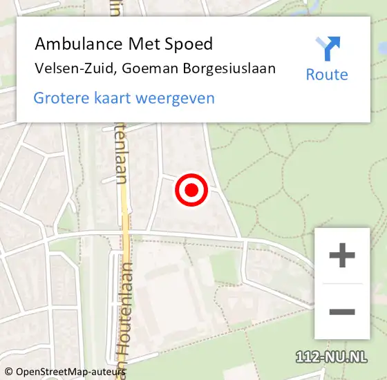 Locatie op kaart van de 112 melding: Ambulance Met Spoed Naar Velsen-Zuid, Goeman Borgesiuslaan op 30 juli 2024 10:30