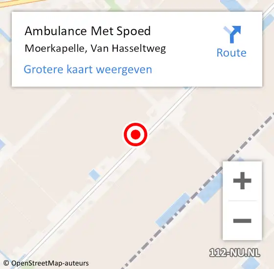 Locatie op kaart van de 112 melding: Ambulance Met Spoed Naar Moerkapelle, Van Hasseltweg op 30 juli 2024 11:41