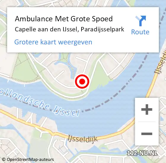 Locatie op kaart van de 112 melding: Ambulance Met Grote Spoed Naar Capelle aan den IJssel, Paradijsselpark op 30 juli 2024 11:48