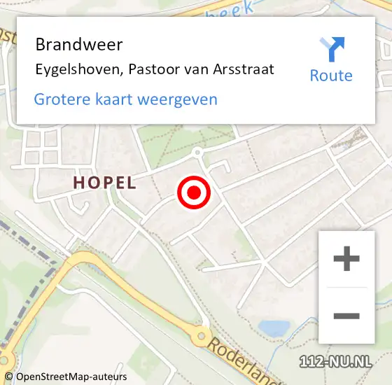 Locatie op kaart van de 112 melding: Brandweer Eygelshoven, Pastoor van Arsstraat op 30 juli 2024 11:49