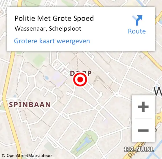 Locatie op kaart van de 112 melding: Politie Met Grote Spoed Naar Wassenaar, Schelpsloot op 30 juli 2024 11:51