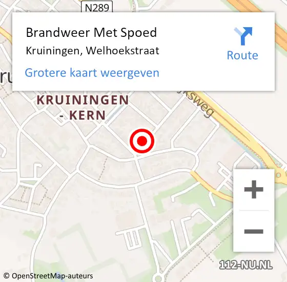 Locatie op kaart van de 112 melding: Brandweer Met Spoed Naar Kruiningen, Welhoekstraat op 30 juli 2024 12:16