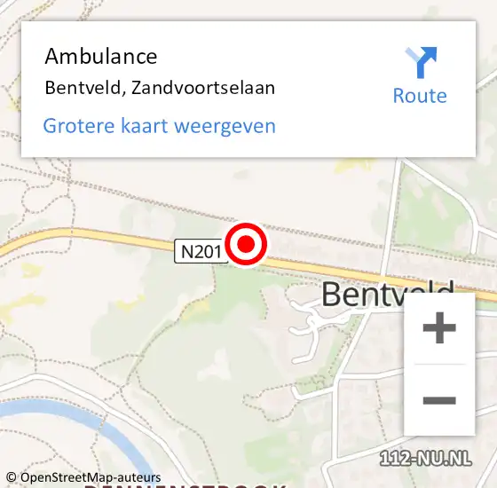 Locatie op kaart van de 112 melding: Ambulance Bentveld, Zandvoortselaan op 30 juli 2024 12:29