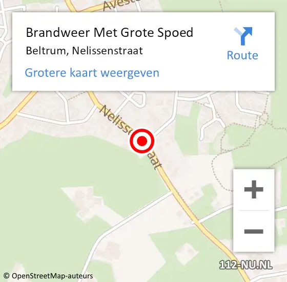 Locatie op kaart van de 112 melding: Brandweer Met Grote Spoed Naar Beltrum, Nelissenstraat op 14 oktober 2014 18:55