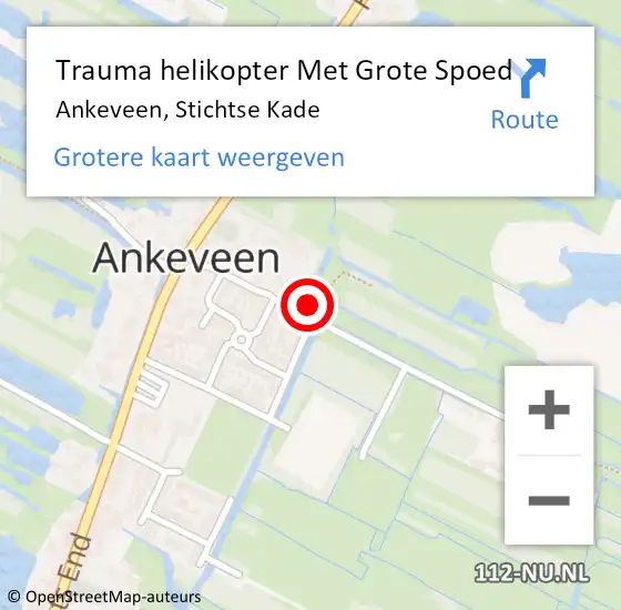 Locatie op kaart van de 112 melding: Trauma helikopter Met Grote Spoed Naar Ankeveen, Stichtse Kade op 30 juli 2024 13:09