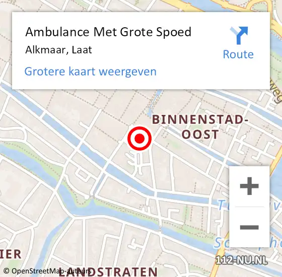 Locatie op kaart van de 112 melding: Ambulance Met Grote Spoed Naar Alkmaar, Laat op 30 juli 2024 13:42