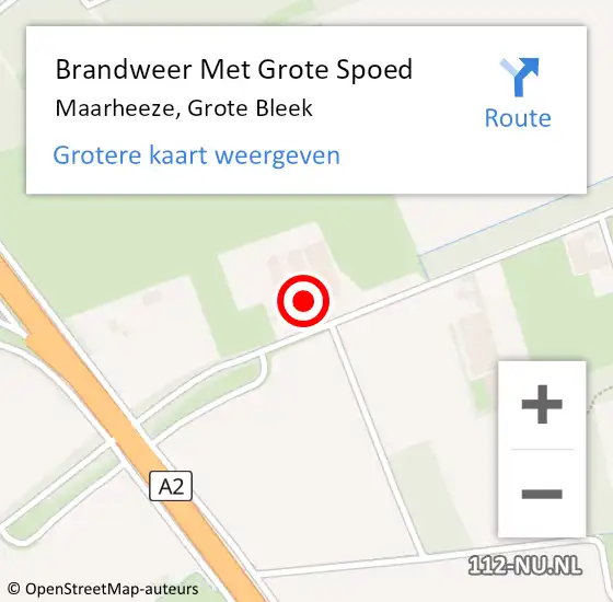 Locatie op kaart van de 112 melding: Brandweer Met Grote Spoed Naar Maarheeze, Grote Bleek op 30 juli 2024 13:42