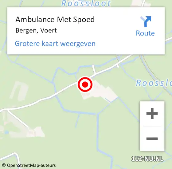 Locatie op kaart van de 112 melding: Ambulance Met Spoed Naar Bergen, Voert op 30 juli 2024 14:12