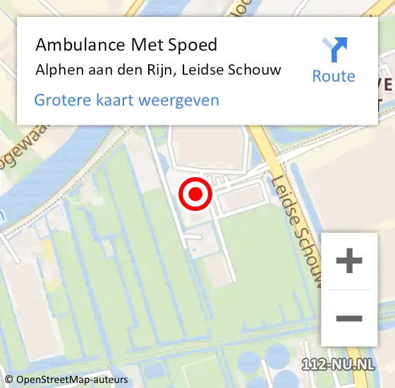 Locatie op kaart van de 112 melding: Ambulance Met Spoed Naar Alphen aan den Rijn, Leidse Schouw op 30 juli 2024 14:15