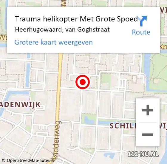 Locatie op kaart van de 112 melding: Trauma helikopter Met Grote Spoed Naar Heerhugowaard, van Goghstraat op 30 juli 2024 14:36