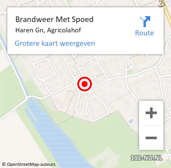 Locatie op kaart van de 112 melding: Brandweer Met Spoed Naar Haren Gn, Agricolahof op 30 juli 2024 14:44