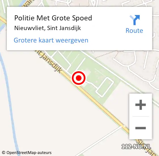 Locatie op kaart van de 112 melding: Politie Met Grote Spoed Naar Nieuwvliet, Sint Jansdijk op 30 juli 2024 14:45