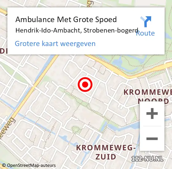 Locatie op kaart van de 112 melding: Ambulance Met Grote Spoed Naar Hendrik-Ido-Ambacht, Strobenen-bogerd op 30 juli 2024 15:00