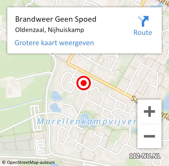 Locatie op kaart van de 112 melding: Brandweer Geen Spoed Naar Oldenzaal, Nijhuiskamp op 30 juli 2024 15:10