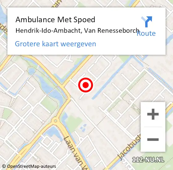 Locatie op kaart van de 112 melding: Ambulance Met Spoed Naar Hendrik-Ido-Ambacht, Van Renesseborch op 30 juli 2024 15:31