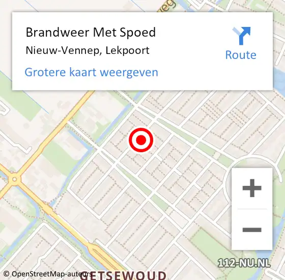 Locatie op kaart van de 112 melding: Brandweer Met Spoed Naar Nieuw-Vennep, Lekpoort op 30 juli 2024 16:22