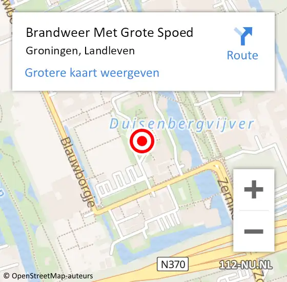 Locatie op kaart van de 112 melding: Brandweer Met Grote Spoed Naar Groningen, Landleven op 30 juli 2024 16:35