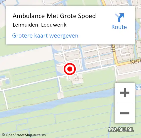 Locatie op kaart van de 112 melding: Ambulance Met Grote Spoed Naar Leimuiden, Leeuwerik op 30 juli 2024 16:49