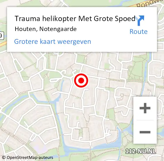 Locatie op kaart van de 112 melding: Trauma helikopter Met Grote Spoed Naar Houten, Notengaarde op 30 juli 2024 16:56