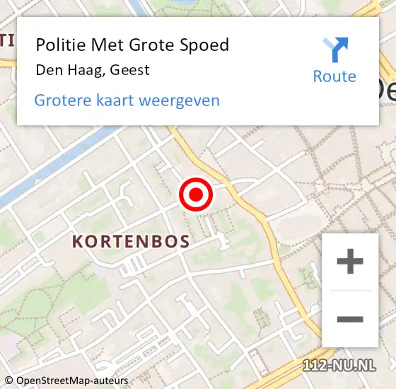 Locatie op kaart van de 112 melding: Politie Met Grote Spoed Naar Den Haag, Geest op 30 juli 2024 17:03