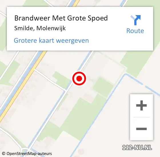 Locatie op kaart van de 112 melding: Brandweer Met Grote Spoed Naar Smilde, Molenwijk op 14 oktober 2014 19:39