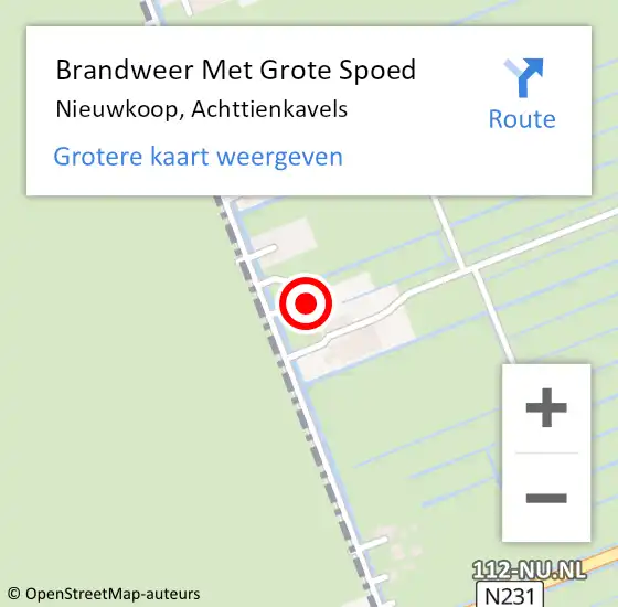 Locatie op kaart van de 112 melding: Brandweer Met Grote Spoed Naar Nieuwkoop, Achttienkavels op 30 juli 2024 17:21