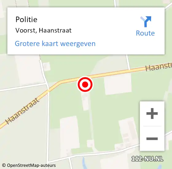 Locatie op kaart van de 112 melding: Politie Voorst, Haanstraat op 30 juli 2024 17:26