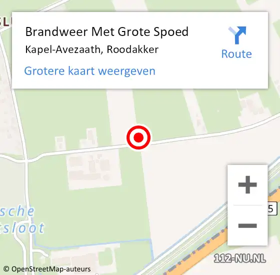 Locatie op kaart van de 112 melding: Brandweer Met Grote Spoed Naar Kapel-Avezaath, Roodakker op 30 juli 2024 18:00