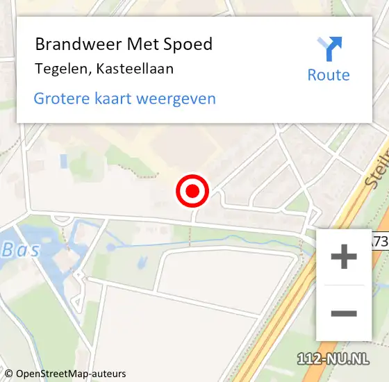 Locatie op kaart van de 112 melding: Brandweer Met Spoed Naar Tegelen, Kasteellaan op 30 juli 2024 19:24