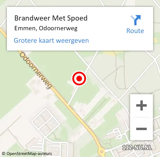 Locatie op kaart van de 112 melding: Brandweer Met Spoed Naar Emmen, Odoornerweg op 30 juli 2024 19:26