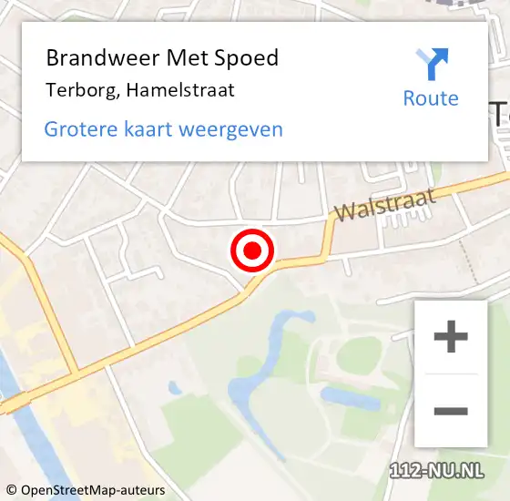 Locatie op kaart van de 112 melding: Brandweer Met Spoed Naar Terborg, Hamelstraat op 30 juli 2024 19:36