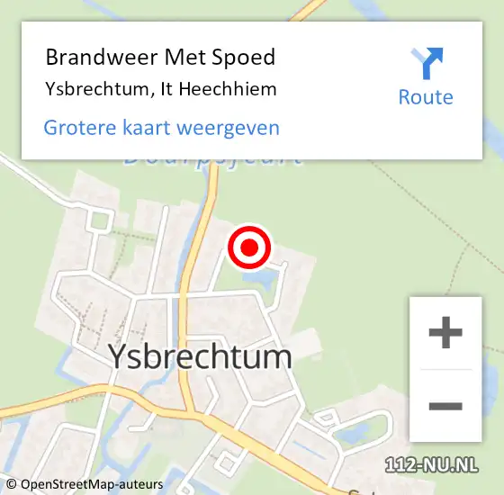 Locatie op kaart van de 112 melding: Brandweer Met Spoed Naar Ysbrechtum, It Heechhiem op 30 juli 2024 19:57