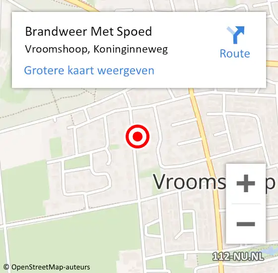 Locatie op kaart van de 112 melding: Brandweer Met Spoed Naar Vroomshoop, Koninginneweg op 30 juli 2024 20:10