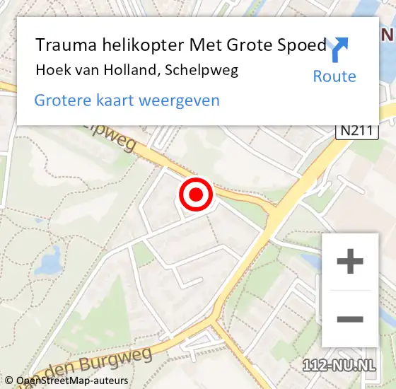Locatie op kaart van de 112 melding: Trauma helikopter Met Grote Spoed Naar Hoek van Holland, Schelpweg op 30 juli 2024 20:32