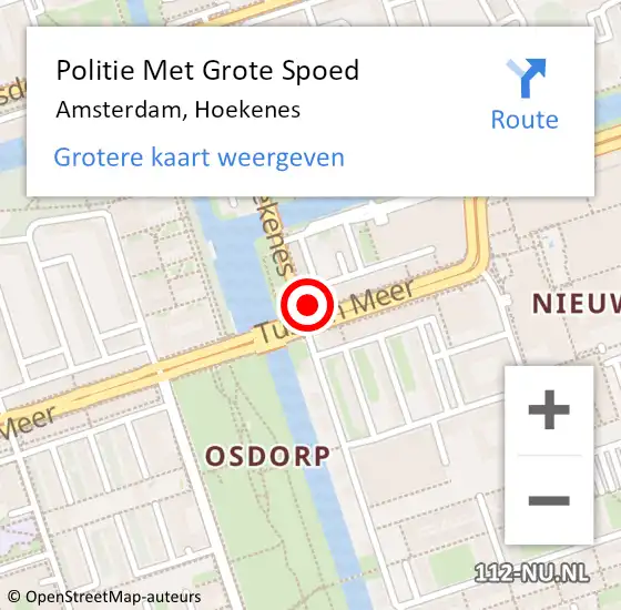 Locatie op kaart van de 112 melding: Politie Met Grote Spoed Naar Amsterdam, Hoekenes op 30 juli 2024 20:33