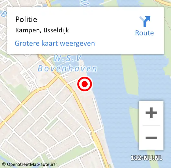 Locatie op kaart van de 112 melding: Politie Kampen, IJsseldijk op 30 juli 2024 21:49