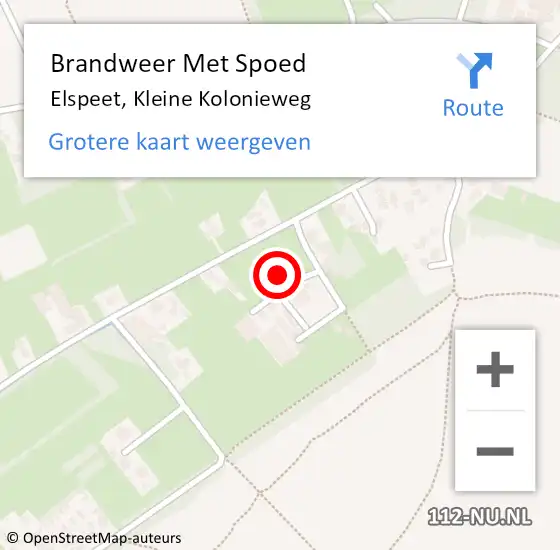 Locatie op kaart van de 112 melding: Brandweer Met Spoed Naar Elspeet, Kleine Kolonieweg op 30 juli 2024 21:51