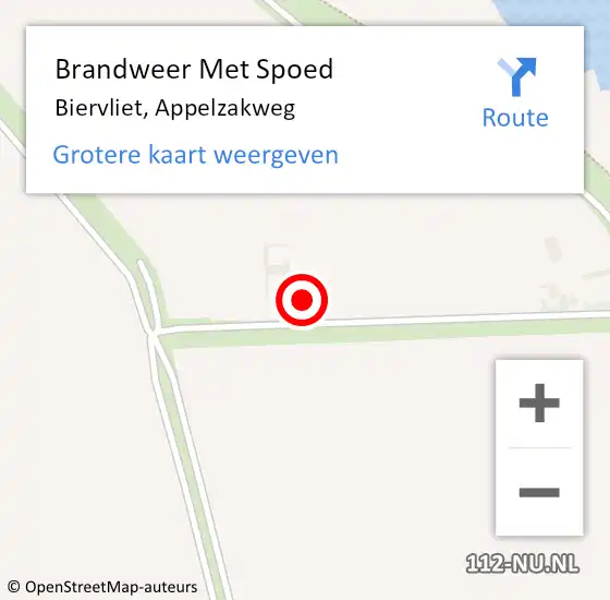 Locatie op kaart van de 112 melding: Brandweer Met Spoed Naar Biervliet, Appelzakweg op 30 juli 2024 21:55