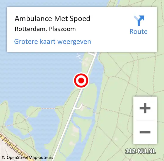 Locatie op kaart van de 112 melding: Ambulance Met Spoed Naar Rotterdam, Plaszoom op 30 juli 2024 21:59