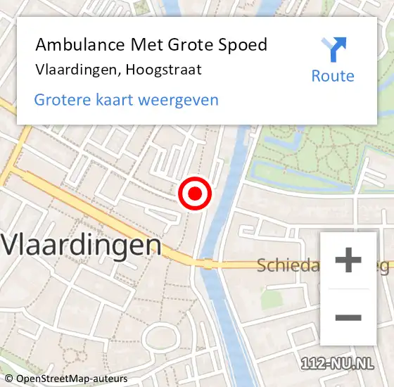 Locatie op kaart van de 112 melding: Ambulance Met Grote Spoed Naar Vlaardingen, Hoogstraat op 30 juli 2024 22:09