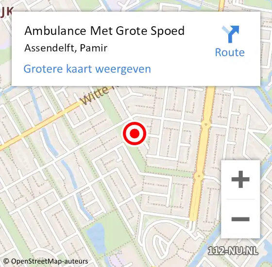 Locatie op kaart van de 112 melding: Ambulance Met Grote Spoed Naar Assendelft, Pamir op 30 juli 2024 22:58