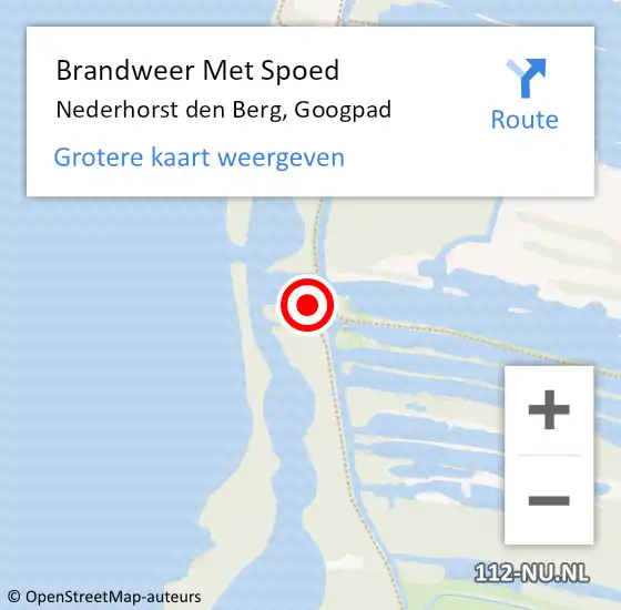 Locatie op kaart van de 112 melding: Brandweer Met Spoed Naar Nederhorst den Berg, Googpad op 30 juli 2024 23:06