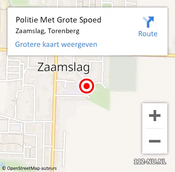 Locatie op kaart van de 112 melding: Politie Met Grote Spoed Naar Zaamslag, Torenberg op 30 juli 2024 23:12