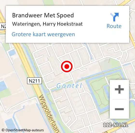 Locatie op kaart van de 112 melding: Brandweer Met Spoed Naar Wateringen, Harry Hoekstraat op 31 juli 2024 00:08