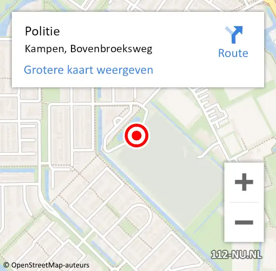 Locatie op kaart van de 112 melding: Politie Kampen, Bovenbroeksweg op 31 juli 2024 00:18