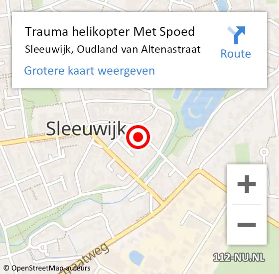 Locatie op kaart van de 112 melding: Trauma helikopter Met Spoed Naar Sleeuwijk, Oudland van Altenastraat op 31 juli 2024 00:30