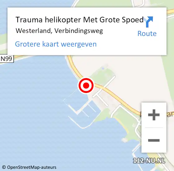 Locatie op kaart van de 112 melding: Trauma helikopter Met Grote Spoed Naar Westerland, Verbindingsweg op 31 juli 2024 00:44
