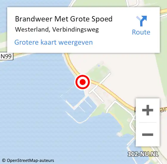Locatie op kaart van de 112 melding: Brandweer Met Grote Spoed Naar Westerland, Verbindingsweg op 31 juli 2024 01:02