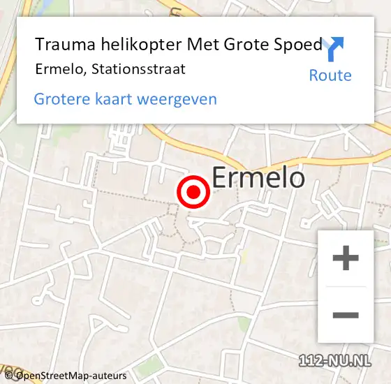 Locatie op kaart van de 112 melding: Trauma helikopter Met Grote Spoed Naar Ermelo, Stationsstraat op 31 juli 2024 01:19