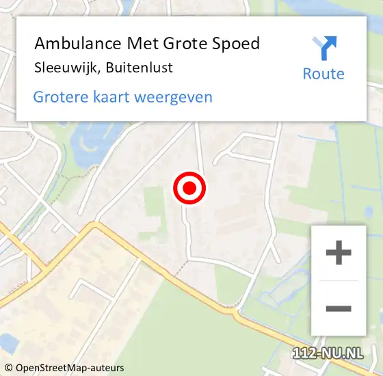 Locatie op kaart van de 112 melding: Ambulance Met Grote Spoed Naar Sleeuwijk, Buitenlust op 31 juli 2024 01:32